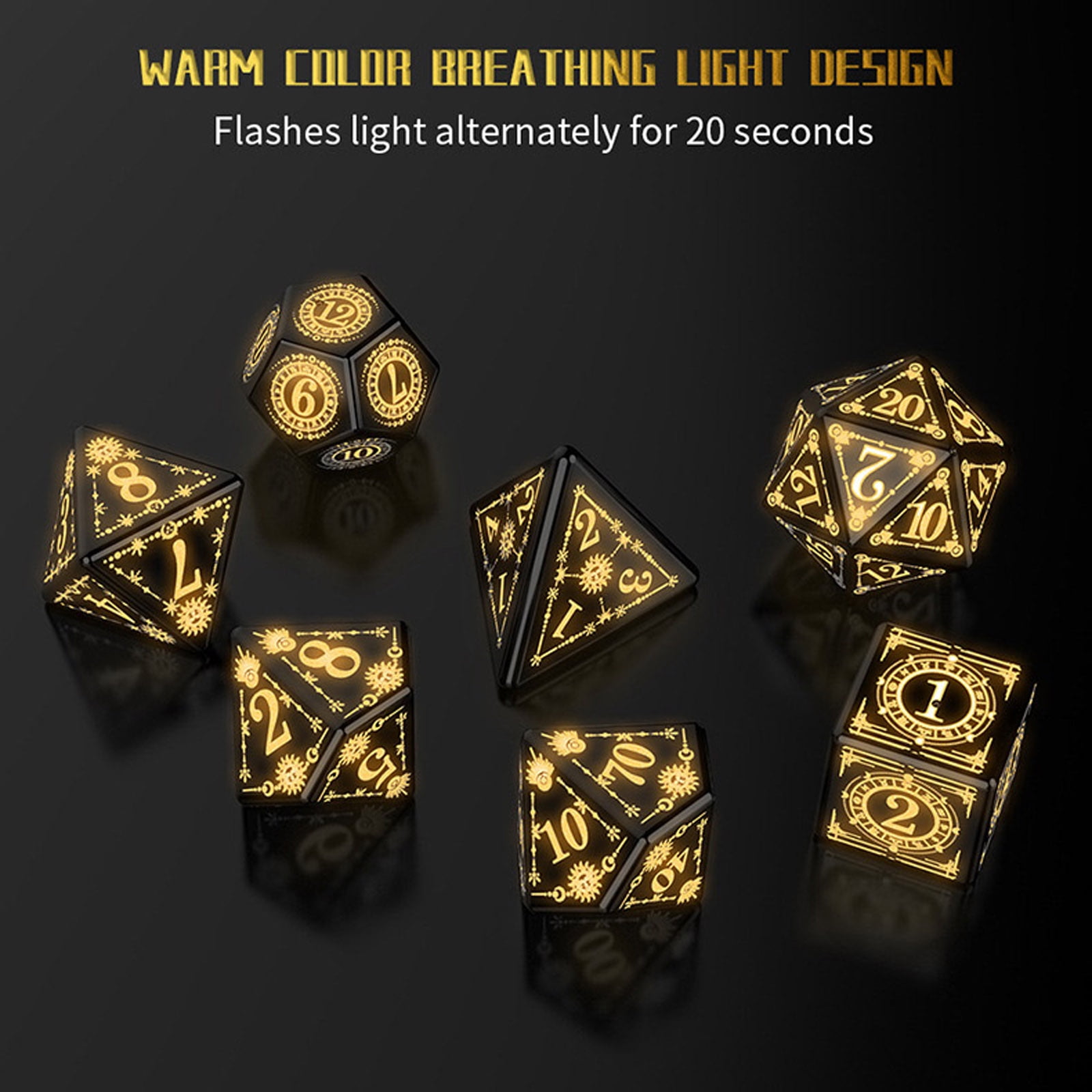 Light up DND Dice, Dice Set D&D Dungeons and Dragons Dice, LED Dice Set D&D Rechargeable, Light Up D&D Dice Set with Charging Box LED RGB Polyhedral Role Playing Dice Set 7 PCS Flashing Glowing Dice