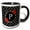 Black/White, variant on 3drose, Red Rose Letter P Monogram Black and White Polka Dots with Flowers, 11oz Two-tone Yellow Mug
