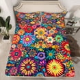 thumbnail image 2 of Castle Fairy Teens Colorful Flowers Bed Sheets,Exotic Style King Sheets, 2 of 7