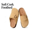 thumbnail image 5 of Litfun Suede Clogs for Women Cork Footbed Sandals Arch Support Potato Shoes with Adjustable Buckle, Brown, 5 of 8