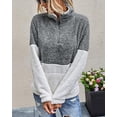 thumbnail image 3 of BTFBM Womens Sweatshirt Sherpa Quarter Zip Pullover Fall Winter Long Sleeve Fleece Sweaters Hoodies Sweatshirts Clothes, 3 of 7