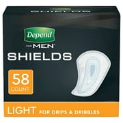Depend Shields for Men, Light Absorbency Incontinence Protection, 58 Count P...
