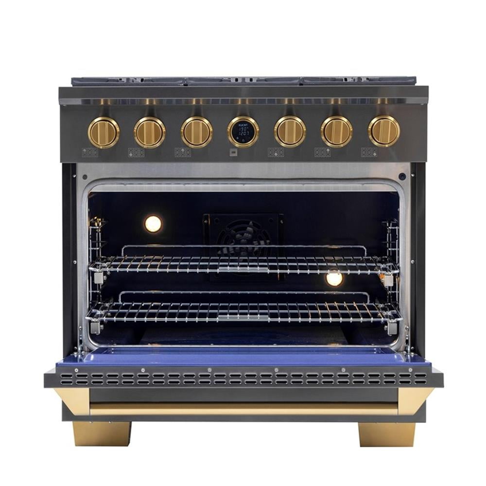 Pemberly Row 36" 5.2 cu. ft. Dual Fuel Range for Propane Gas in Titanium