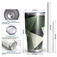 thumbnail image 6 of 30oz Green and Beige Modern Art Geometric Tumblers Stainless Steel Tumbler with Lid and Straw,Vacuum Insulated Double Wall Travel Tumbler Cups Mug with Cleaning Brush for Coffee,Tea, 6 of 7