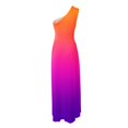 thumbnail image 2 of Lenago Robes Formelles Grande Taille pour Femmes Mode Décontractée Été Sans Manches Imprimé Robe Fendue à une Épaule Robes de Plage Été en Liquidation, 2 of 5