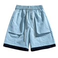 thumbnail image 2 of pstuiky Pantalones cortos de entrenamiento para hombre, Pantalones cortos casuales cómodos de moda para hombre, de color liso, con cintura elástica regular, para playa Pantalones cortos de golf, 2 of 4