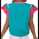 thumbnail image 2 of Suéter Ligero de Punto Holgado con Cuello Redondo Informal de Corta de Verano para Mujer. Azul Pavo Real M, 2 of 7