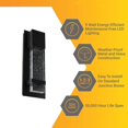 thumbnail image 2 of 81222-SU LED Wall Sconce with Rain Glass Panel, 13.75" Tall, 5" Wide, 9 Watts, Indoor/Outdoor, Black Finish, ADA Compliant, 50K - Super White 13.75-Inch/5-Inch, 2 of 2