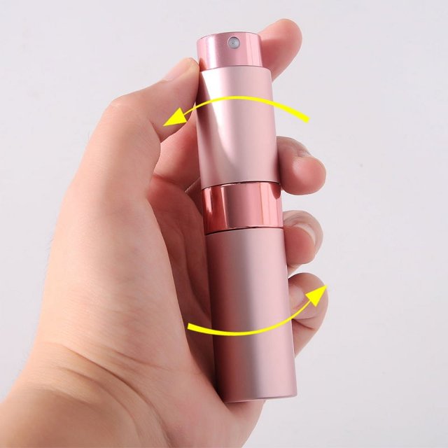 Compañero de viaje: su perfume para llevar, minibotella recargable con pulverizador de aluminio duradero, diseño sin tapa para pulverizador de colonia de bolsillo, elegante carcasa de aluminio,