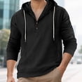 thumbnail image 1 of Ceisia Men's Oversize Hooded Half-Placket Flax Long-Sleeve Top Multi-Solid for Spring/Summer Gift, 1 of 9