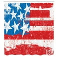 thumbnail image 3 of Ambesonne American Flag Shower Curtain, Retro Royal Art, 69"Wx84"L, Coral White, 3 of 5