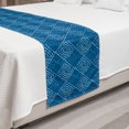 thumbnail image 2 of Abstract Bed Runner, Simple Dots Rhombuses Inspired Pattern Calm Tones Illustration, Decorative Accent Bedding Scarf for Hotels Homes and Guestrooms, King, Sea Blue and Pale Sky Blue, by Ambesonne, 2 of 2