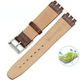 thumbnail image 4 of Fit For SWATCH Watch Strap 17mm 19mm Genuine Cowhide Leather Bracelet Men Women Waterproof Sport Replacement Watchband, 4 of 7