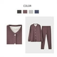 thumbnail image 6 of Thermal Pajama Sets for Men 2 Piece Fleece Lined Long Sleeve Button-Down Jackets and Pants Casual Solid Color Loungewear Homewear Pajamas Outfits Set, 6 of 6