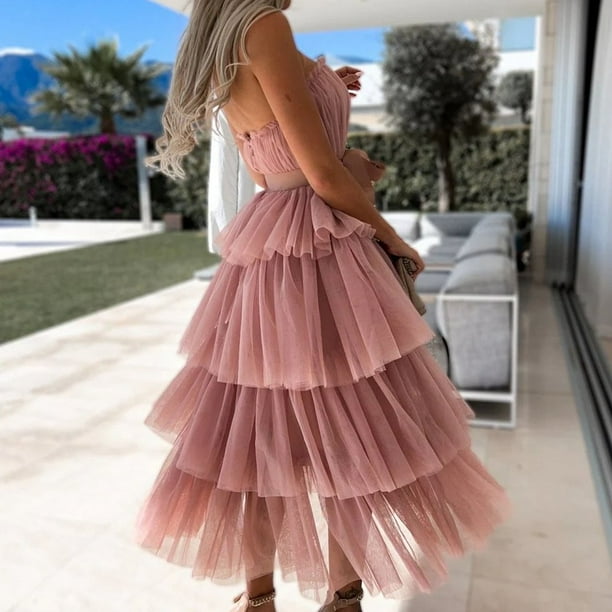 Womens Tulle Dresses White Strapless Dress Flowy Mesh Cropped Long Party Dress  Homecoming Dresses - Walmart.ca