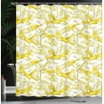 thumbnail image 3 of Ambesonne Spring Shower Curtain, Summer Mimosa and Birds Art, 69"Wx70"L, Yellow Earth Yellow, 3 of 4