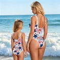 thumbnail image 4 of Grblisyd 4th of July Girls Swimsuit Star Striped One Piece Swimwear Crew Neck Bathing Suit 1-10Y, 4 of 6