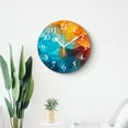 thumbnail image 4 of 10 Inch Wall Clock Battery Operated Silent Clock Decorative for Office, Kitchen, Outdoor, Living RoomVintage Bright Abstract Mosaic Print Ceramic Tile Fragment Multicolor, 4 of 4