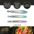 Thyme & Table NonScratch Silicone Tip Food Prep Locking Tongs, 3Piece