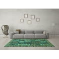 thumbnail image 3 of Ahgly Company Machine Washable Indoor Rectangle Abstract Turquoise Blue Modern Area Rugs, 2' x 3', 3 of 4