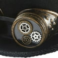 thumbnail image 5 of Aellinatey Steampunk Top Hat With Goggles Halloween Bowler Top Steampunk Time Traveler Hat, 5 of 15