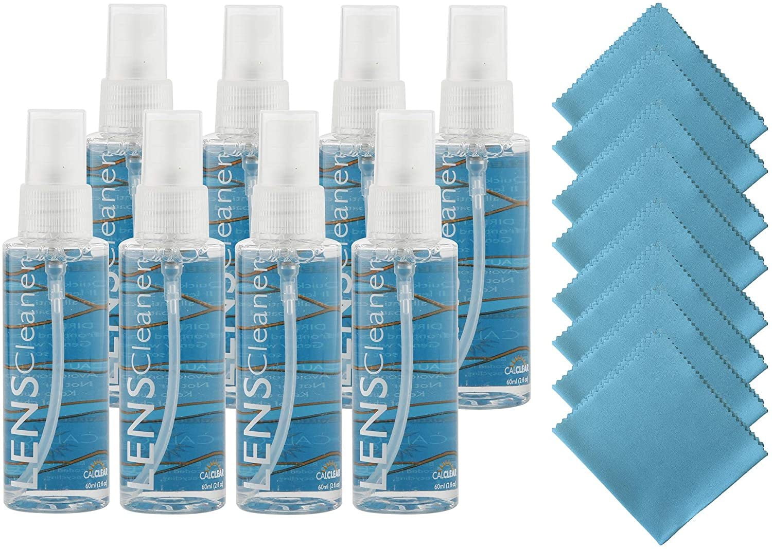 California Accessories Cal Clear Lens Cleaner Spray 82oz Eyeglass Lens Cleaning Spray & 8