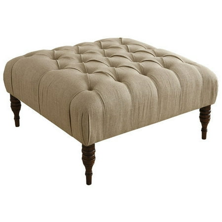 Skyline Furniture Linen Tufted Cocktail Ottoman
