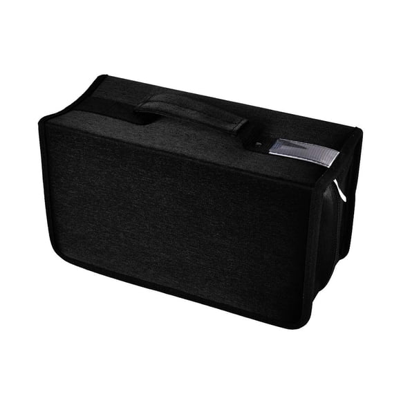 alavisxf xx CD Case, 160 Capacity Nylon DVD Case Protective CD Case Holder Portable Disc Storage Organizer Bag for Car Home (160 Capacity, Black160)