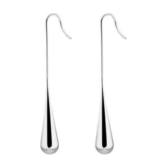 K-KED Smooth Stainless Steel Long Ear Hook Bottle Dangle Earrings Women's Jewelry-Silvery 6.4cm