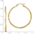 thumbnail image 4 of Sterling Silver Gold-Plated Diamond Cut 2mm Wavy Hoop Earrings (41 X 41) Made In Indonesia qe8464, 4 of 5