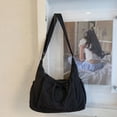 thumbnail image 5 of HUISZJ Checkered Sling Bag, Nylon Drawstring Crossbody Bag, Large Capacity Shoulder Bag for Women Work Travel Outdoor (Black), 5 of 10