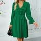 thumbnail image 1 of WILLBEST Vestido Largo Elegante Para Mujer, Temperamento, Cuello En V, Color Sólido, Manga Larga, 1 of 3