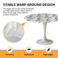 thumbnail image 2 of Elastic Fitted Round Tablecloth, Black Grey Botanical Waterproof Stretch Table Cover for 45"-54" Tables, Spring Floral Summer Farmhouse Washable Outdoor Tablecloths for Patio, Picnic, Camping, 2 of 9