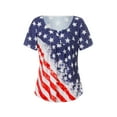thumbnail image 3 of Txlixc Blusa de manga corta para el día de la independencia femenina con diseño de bandera nacional Txlixc moda, 3 of 9
