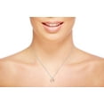 thumbnail image 2 of Decadence 10K White Gold 7mm Round Cut with Bead Frame Rabbit Ear 18" Rope Chain Necklace, 2 of 4