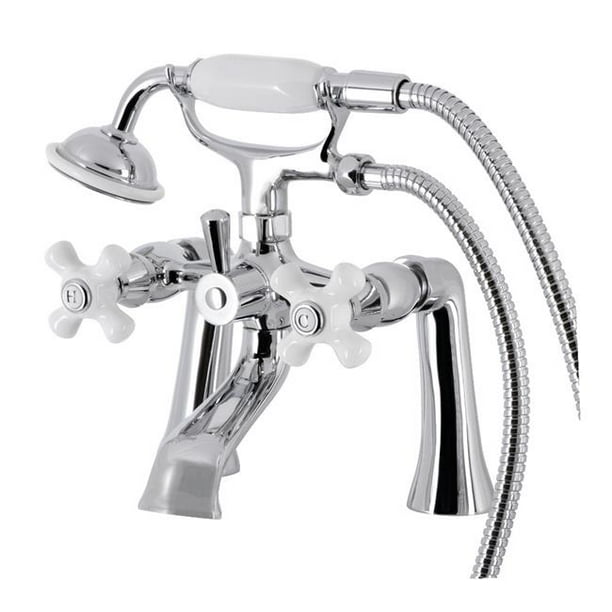 Kingston Brass Vintage Tub Wall Mount Clawfoot Tub Filler with Hand Shower