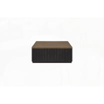 Space-Saving Elm Veneer Coffee Table with On-Casters for Living Room