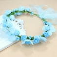 thumbnail image 4 of Eoperou Women Flower Hairband Lace Up Adjustable Anti-slip Princess Style Fairy Girls Flower Children Wreath Photo Prop Bridal Wedding Headband Flower Crown Hair Accessories, 4 of 8