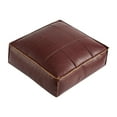 thumbnail image 1 of Coussin, Pouf Repose-Pieds, Pouf Ottoman Fait à la Main, Pouf en Cuir PU pour Salon Violet Rouge, 1 of 8