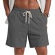 thumbnail image 5 of pstuiky Pantalones cortos de pana con cordón ajustable para hombre, holgados, de color liso, con bolsillos, para exteriores, para playa y fitness, para verano, 5 of 5