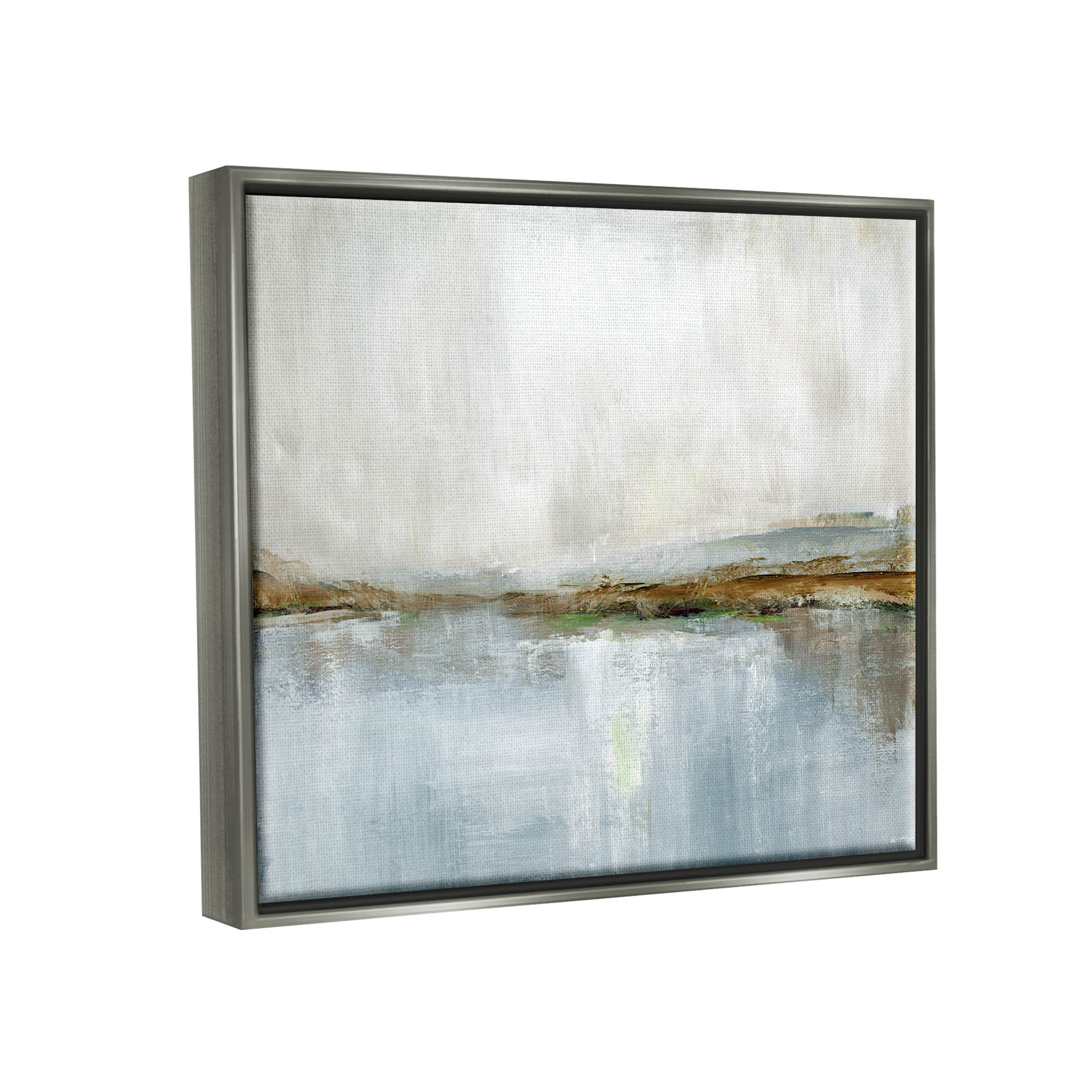 Cloudy Abstract Landscape Scene Abstract Painting Luster Gray Framed Art Print Wall Art