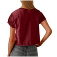 thumbnail image 4 of Plebaso T-Shirts Courts pour Femmes Manches Courtes Tee-Shirt Basique Ample Col Rond Été Décontracté pour Femmes, 4 of 7