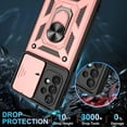 thumbnail image 5 of Galaxy A32 5G Case, Samsung Galaxy A32 5G Case with HD Screen Protector, Heavy Duty Shockproof Phone Cover with Magnetic Kickstand Ring for Galaxy A32 5G, Rose Gold, 5 of 14