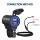 thumbnail image 5 of Motocicleta Cargador USB Dual, Puerto Dual impermeable QC3.0 Adaptador USB de Carga Rápida Con Luz azul para Motocicletas ATV ATV Buses, 5 of 6