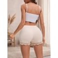 thumbnail image 2 of DARING DIVA Women's Lace Trim Ice Silk Slip Shorts XL Beige, 2 of 7