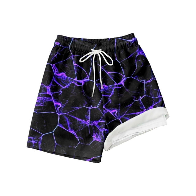 Liyamei Maillots de Bain Garçon avec Doublure de Compression Shorts de Bain Extensibles, 5-6 Ans