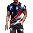 thumbnail image 2 of IROINNID Big and Tall Men T Shirts, Indenpence Day Lightweight Thin Basic Round Neck Festive Printed Blouses for Men, 2 of 5
