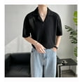 thumbnail image 6 of Sngxgn Men's Classic Short Sleeve Solid Polo Shirt(Black,L), 6 of 9