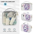 thumbnail image 5 of Unicorn Head Flowers Hair Clear Cosmetic Bags with Handles PVC Toiletry Bags Zipper Waterproof Portable for Traveling 2 Pcs, 5 of 7