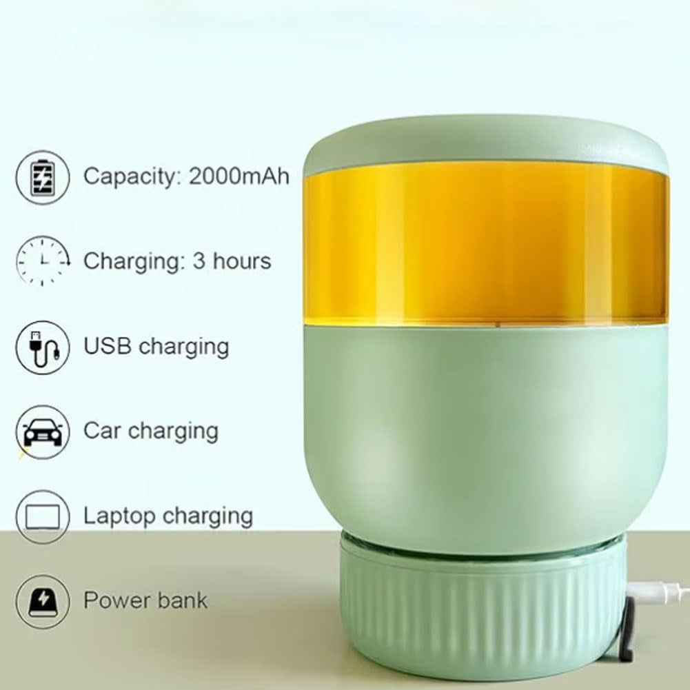 BPA-Free Electric Citrus Juicer 17 Oz Portable Blender, Powerful Portable 17oz Fresh Juicer with Straw, Small Fruit Electric Juicers for Smoothies, Shakes, Food Prep & Frozen Blending (1pcs+knife)